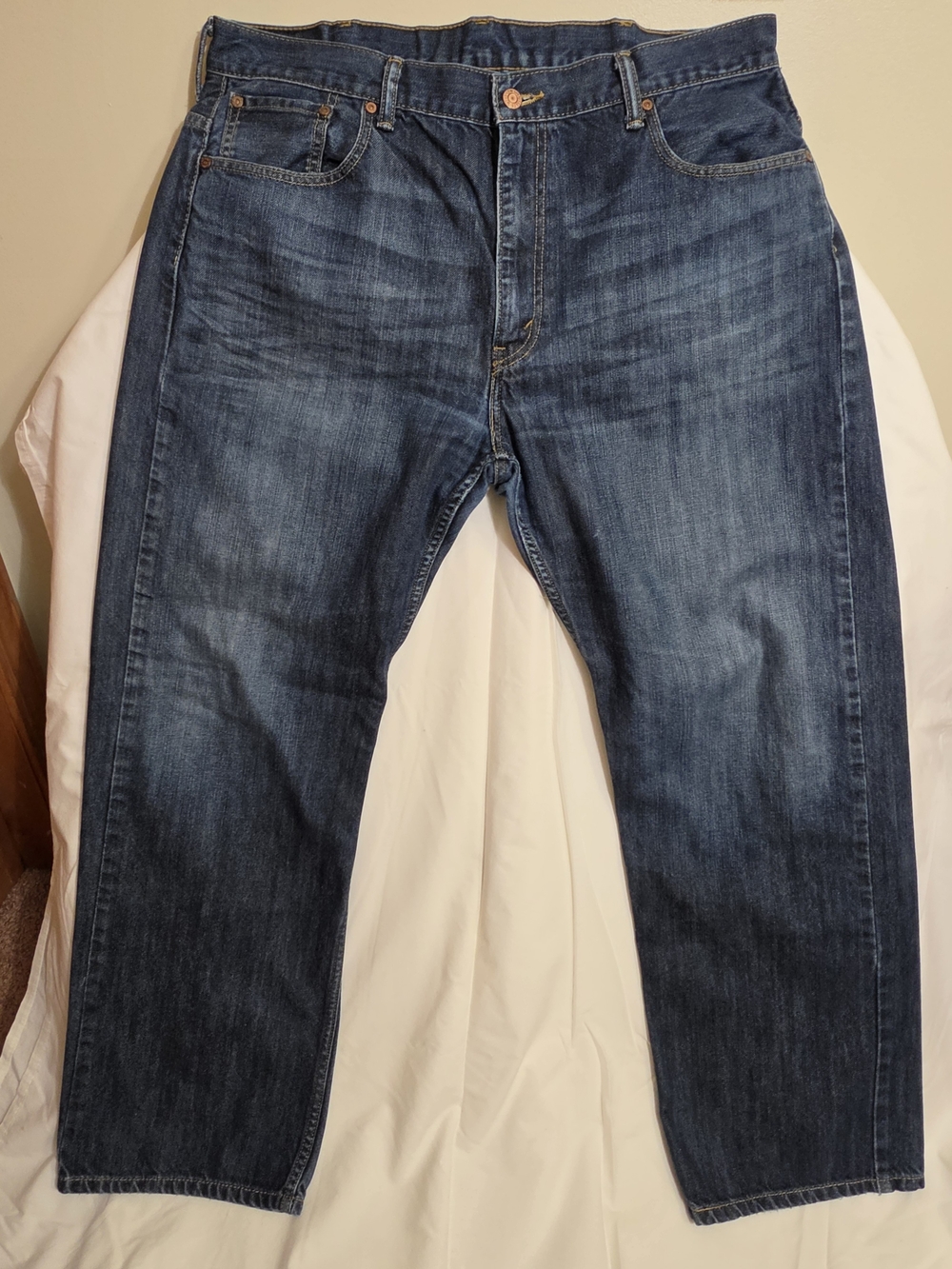 Levis Men's Dark Blue Straight-Leg 569 Black Label Jeans SZ 38x32